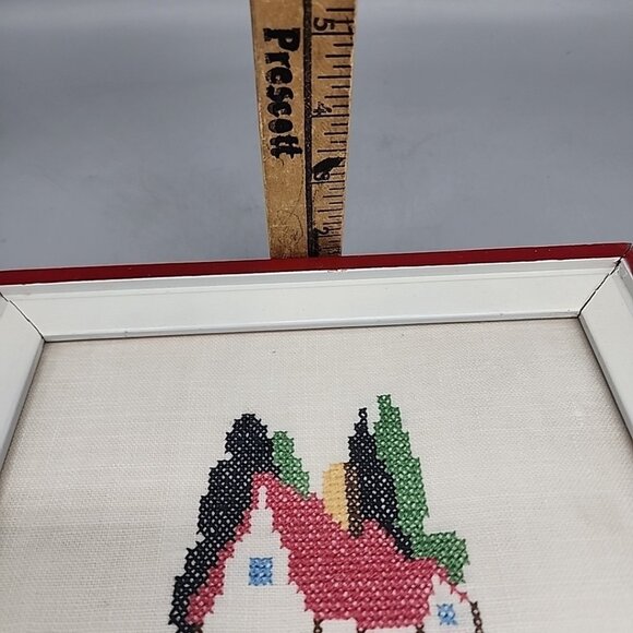 Vintage Framed Cross Stitch   "There Is No Place Like Home" 12x9.5" - Picture 4 of 5